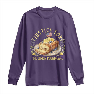 Justice for the Lemon Pound Cake Vintage Long Sleeve Shirt Funny Viral Meme Dessert Parody Rap Fans TS02 Purple Print Your Wear