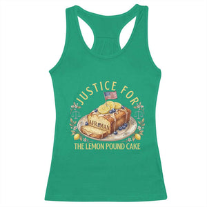 Justice for the Lemon Pound Cake Vintage Racerback Tank Top Funny Viral Meme Dessert Parody Rap Fans TS02 Irish Green Print Your Wear