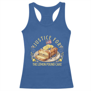 Justice for the Lemon Pound Cake Vintage Racerback Tank Top Funny Viral Meme Dessert Parody Rap Fans TS02 Royal Blue Print Your Wear
