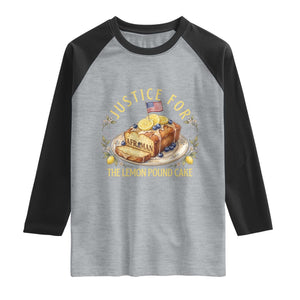 Justice for the Lemon Pound Cake Vintage Raglan Shirt Funny Viral Meme Dessert Parody Rap Fans TS02 Heather Gray Black Print Your Wear