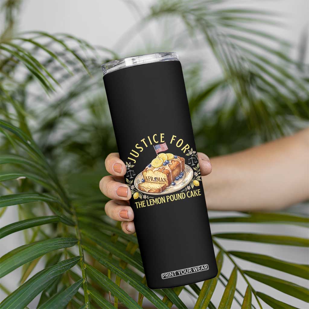 Justice for the Lemon Pound Cake Vintage Skinny Tumbler Funny Viral Meme Dessert Parody Rap Fans TS02 Print Your Wear