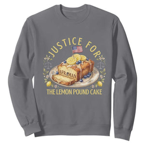 Justice for the Lemon Pound Cake Vintage Sweatshirt Funny Viral Meme Dessert Parody Rap Fans TS02 Charcoal Print Your Wear