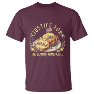 Justice for the Lemon Pound Cake Vintage T Shirt - Funny Viral Meme Dessert Parody Rap Fans TS02 Maroon Print Your Wear