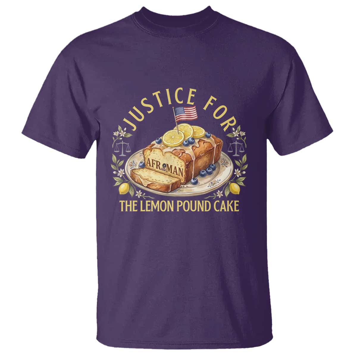 Justice for the Lemon Pound Cake Vintage T Shirt - Funny Viral Meme Dessert Parody Rap Fans TS02 Purple Print Your Wear