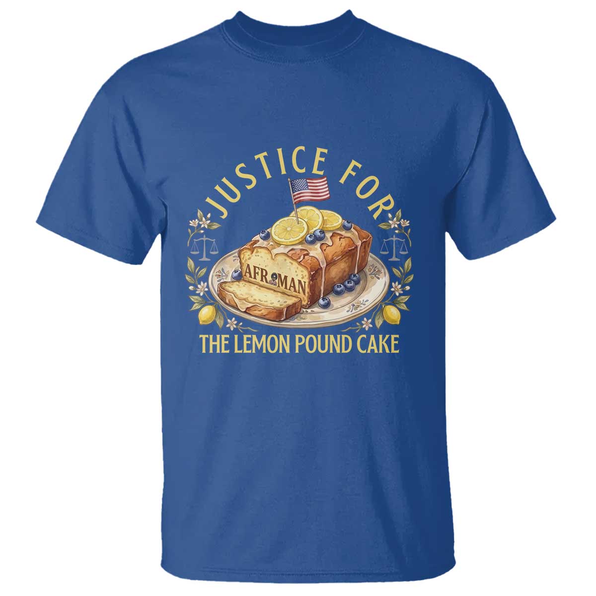 Justice for the Lemon Pound Cake Vintage T Shirt - Funny Viral Meme Dessert Parody Rap Fans TS02 Royal Blue Print Your Wear