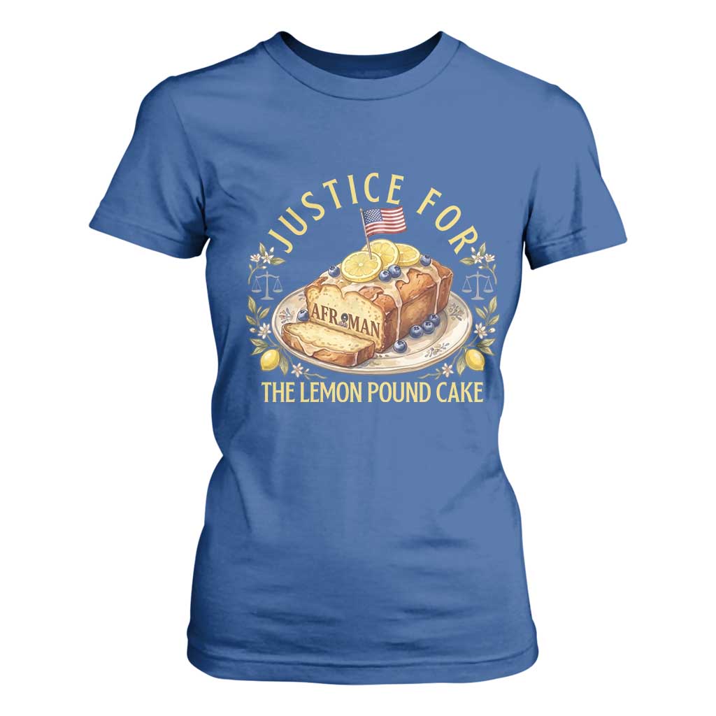 Justice for the Lemon Pound Cake Vintage T Shirt For Women Funny Viral Meme Dessert Parody Rap Fans TS02 Royal Blue Print Your Wear