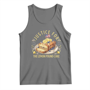Justice for the Lemon Pound Cake Vintage Tank Top Funny Viral Meme Dessert Parody Rap Fans TS02 Black Heather Print Your Wear