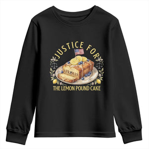 Justice for the Lemon Pound Cake Vintage Youth Sweatshirt Funny Viral Meme Dessert Parody Rap Fans TS02 Black Print Your Wear