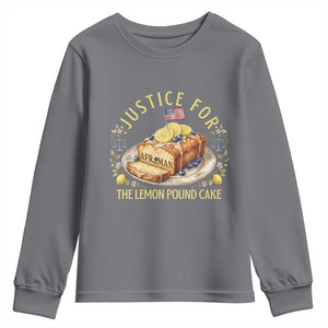 Justice for the Lemon Pound Cake Vintage Youth Sweatshirt Funny Viral Meme Dessert Parody Rap Fans TS02 Charcoal Print Your Wear
