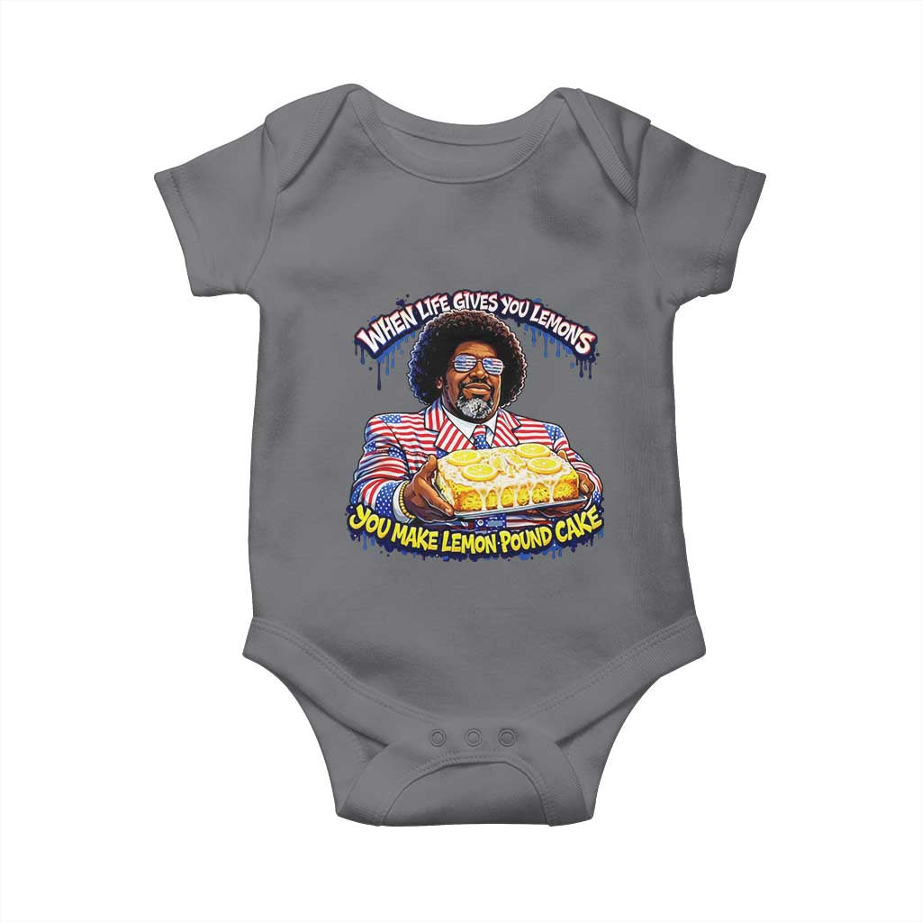 When Life Gives You Lemons Make Lemon Pound Cake Funny Meme Baby Onesie Viral Hip Hop Humor Parody for Rap Fans TS02 Charcoal Print Your Wear