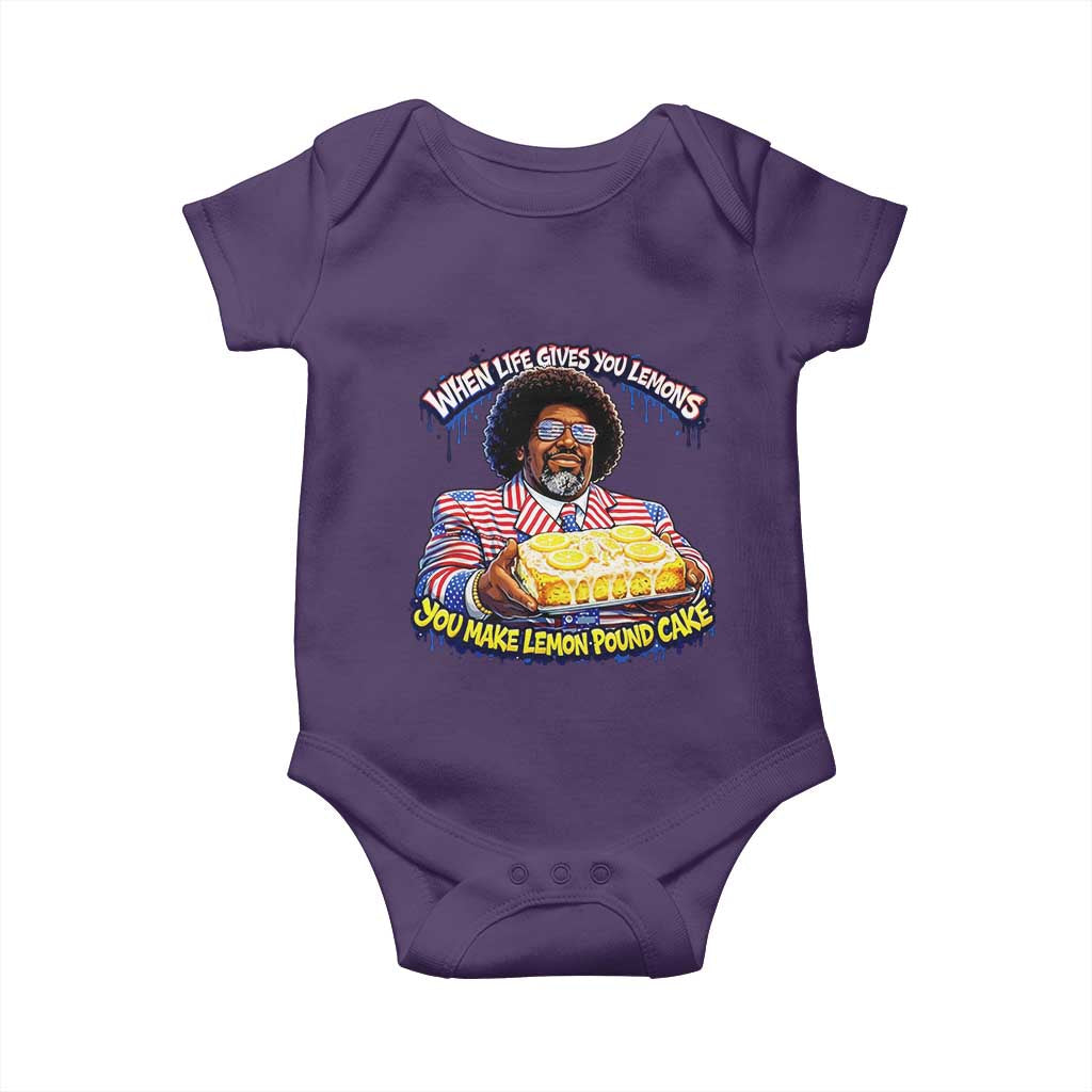 When Life Gives You Lemons Make Lemon Pound Cake Funny Meme Baby Onesie Viral Hip Hop Humor Parody for Rap Fans TS02 Purple Print Your Wear
