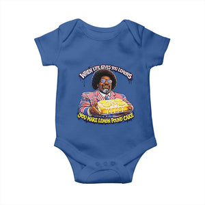 When Life Gives You Lemons Make Lemon Pound Cake Funny Meme Baby Onesie Viral Hip Hop Humor Parody for Rap Fans TS02 Royal Blue Print Your Wear