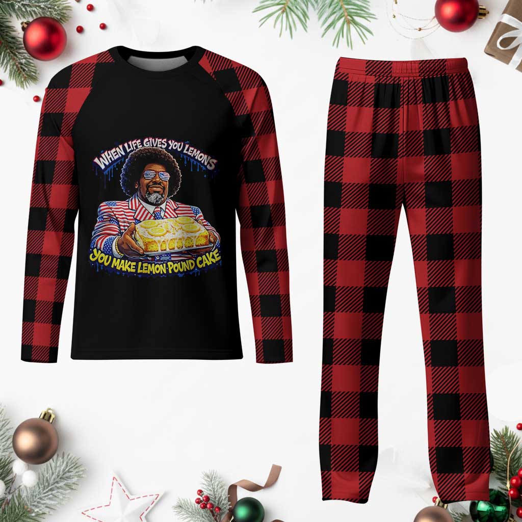 When Life Gives You Lemons Make Lemon Pound Cake Funny Meme Plaid Pajama Set Viral Hip Hop Humor Parody for Rap Fans TS02 Buffalo Plaid Print Your Wear