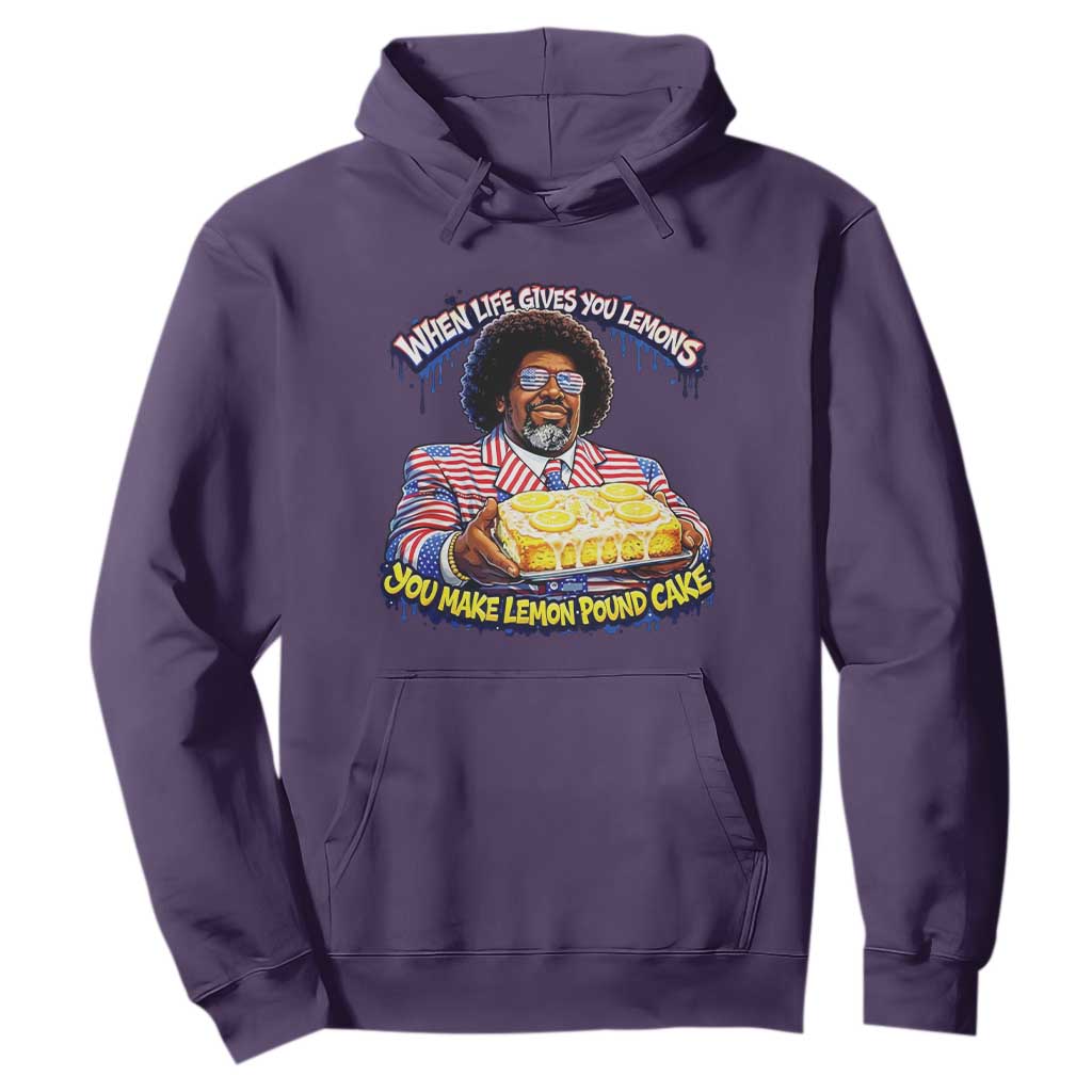 When Life Gives You Lemons Make Lemon Pound Cake Funny Meme Hoodie - Viral Hip Hop Humor Parody for Rap Fans TS02 Purple Print Your Wear