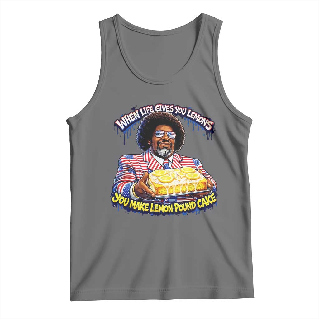 When Life Gives You Lemons Make Lemon Pound Cake Funny Meme Tank Top Viral Hip Hop Humor Parody for Rap Fans TS02 Black Heather Print Your Wear