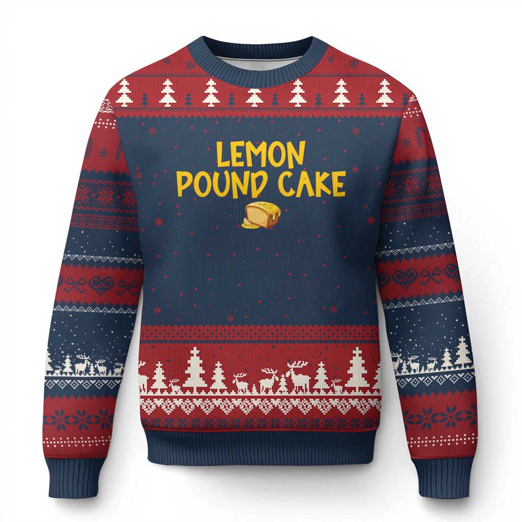Lemon Pound Cake Team Ugly Christmas Sweater Viral Meme Dessert Parody Internet Culture Fans TS02 Navy Red Print Your Wear