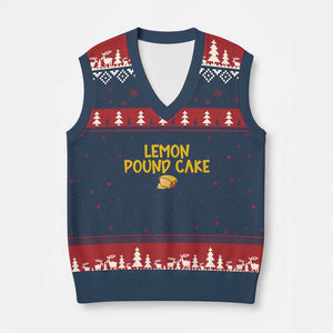 Lemon Pound Cake Team V-Neck Knit Sweater Vest Viral Meme Dessert Parody Internet Culture Fans TS02 Navy Red Print Your Wear