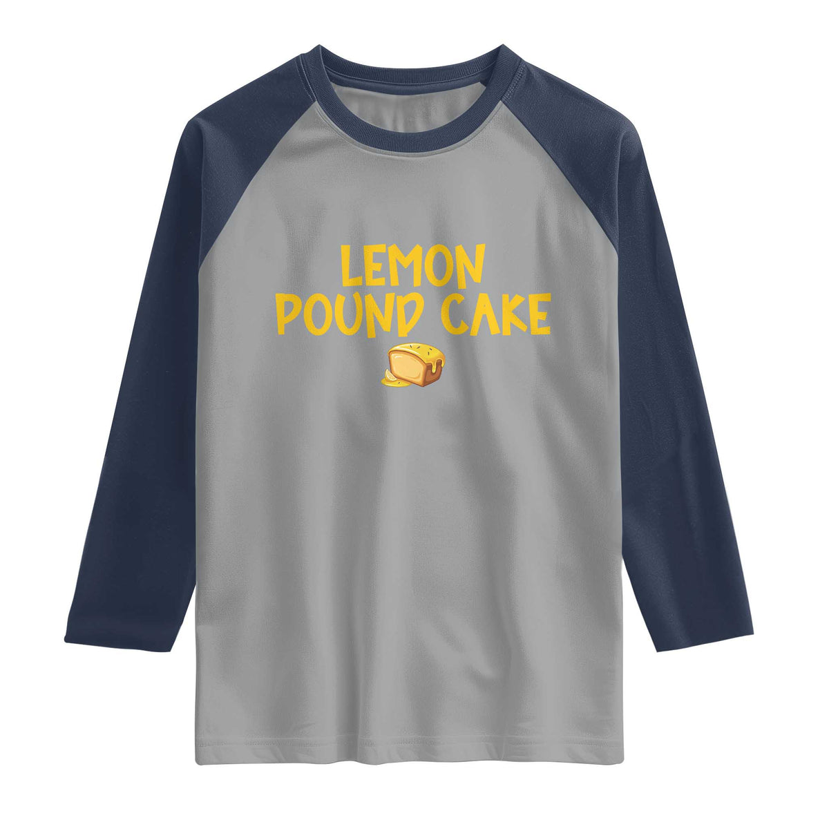 Lemon Pound Cake Team Raglan Shirt Viral Meme Dessert Parody Internet Culture Fans TS02 Sport Gray Navy Print Your Wear