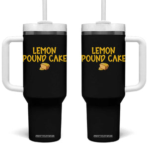 Lemon Pound Cake Team Tumbler With Handle Viral Meme Dessert Parody Internet Culture Fans TS02 One Size: 40 oz Black Print Your Wear