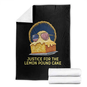 Justice for the Lemon Pound Cake Throw Blanket Viral Meme Dessert Parody Retro Hip Hop Vibe TS02 Black Print Your Wear