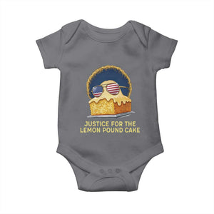Justice for the Lemon Pound Cake Baby Onesie Viral Meme Dessert Parody Retro Hip Hop Vibe TS02 Charcoal Print Your Wear
