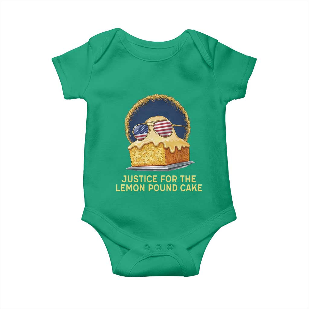 Justice for the Lemon Pound Cake Baby Onesie Viral Meme Dessert Parody Retro Hip Hop Vibe TS02 Irish Green Print Your Wear