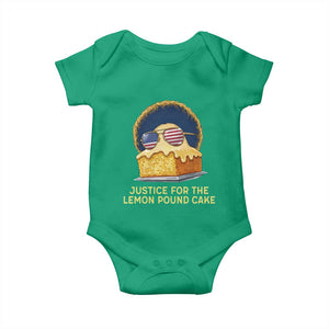 Justice for the Lemon Pound Cake Baby Onesie Viral Meme Dessert Parody Retro Hip Hop Vibe TS02 Irish Green Print Your Wear