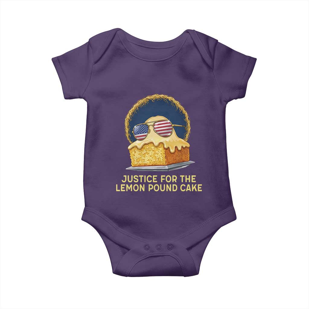 Justice for the Lemon Pound Cake Baby Onesie Viral Meme Dessert Parody Retro Hip Hop Vibe TS02 Purple Print Your Wear