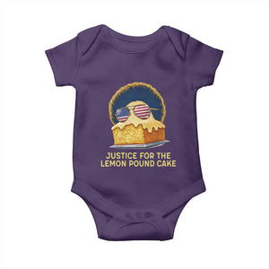 Justice for the Lemon Pound Cake Baby Onesie Viral Meme Dessert Parody Retro Hip Hop Vibe TS02 Purple Print Your Wear