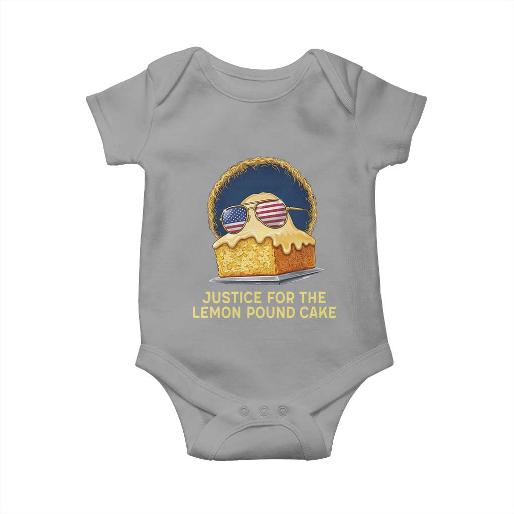 Justice for the Lemon Pound Cake Baby Onesie Viral Meme Dessert Parody Retro Hip Hop Vibe TS02 Sport Gray Print Your Wear