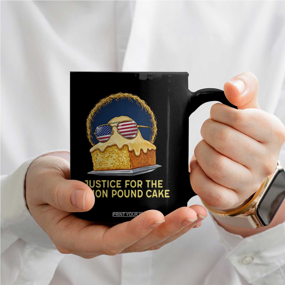 Justice for the Lemon Pound Cake Coffee Mug Viral Meme Dessert Parody Retro Hip Hop Vibe TS02 Print Your Wear