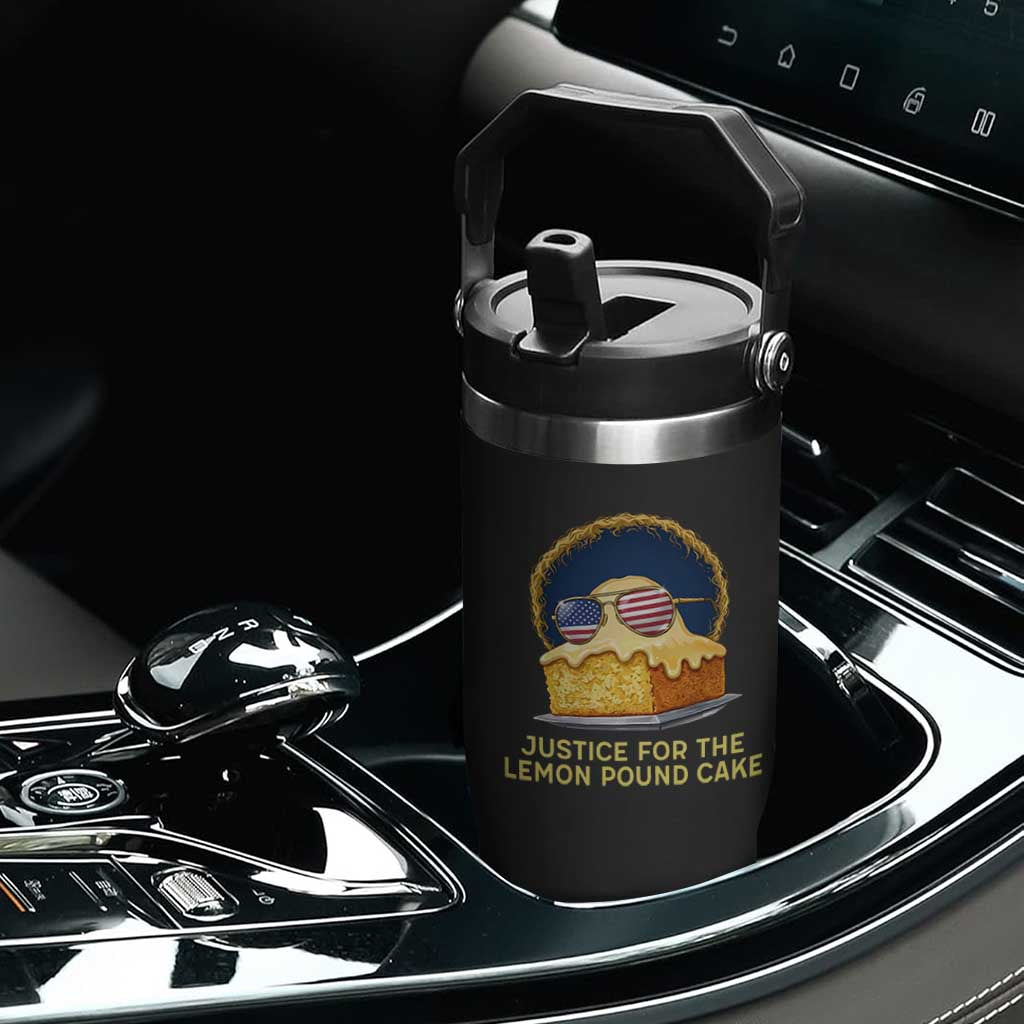 Justice for the Lemon Pound Cake Flip Straw Tumbler Viral Meme Dessert Parody Retro Hip Hop Vibe TS02 Print Your Wear