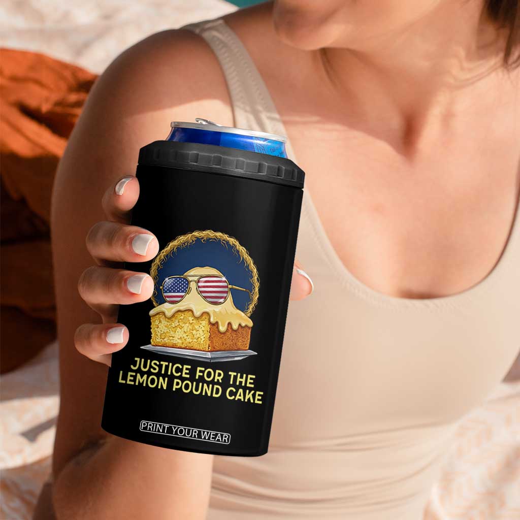 Justice for the Lemon Pound Cake 4 in 1 Can Cooler Tumbler Viral Meme Dessert Parody Retro Hip Hop Vibe TS02 Print Your Wear