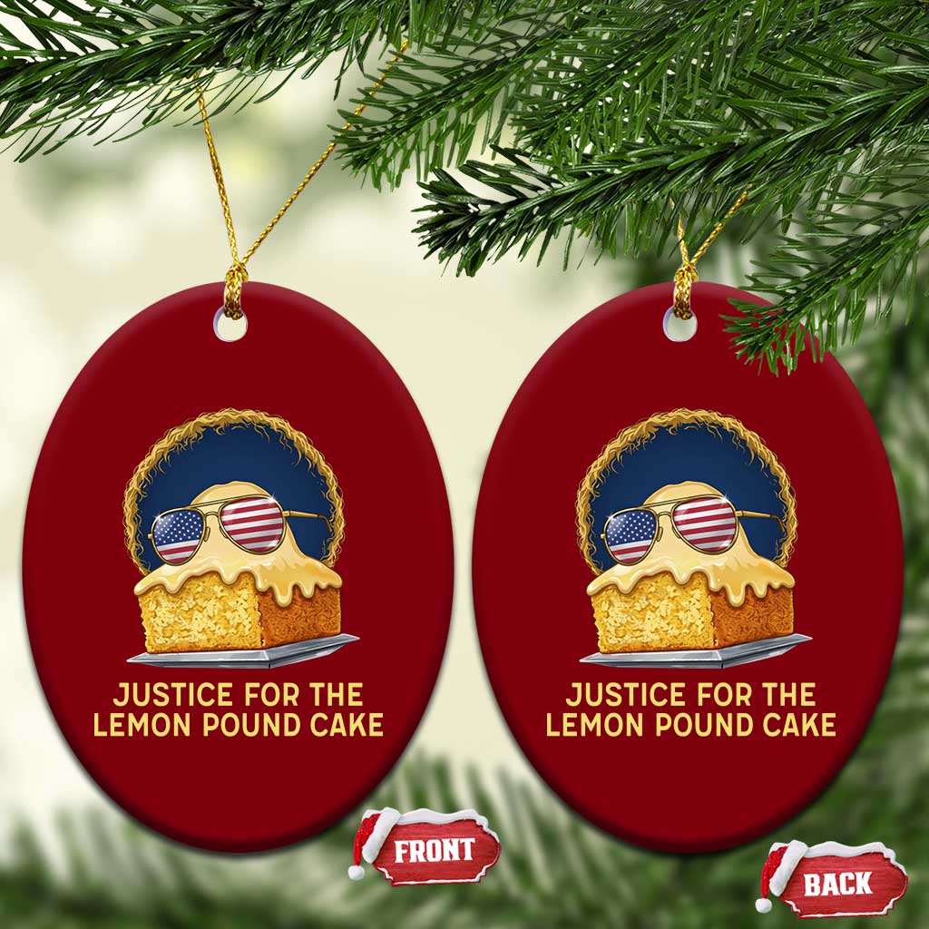 Justice for the Lemon Pound Cake Ceramic Ornament Viral Meme Dessert Parody Retro Hip Hop Vibe TS02 Print Your Wear