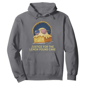 Justice for the Lemon Pound Cake Hoodie Viral Meme Dessert Parody Retro Hip Hop Vibe TS02 Charcoal Print Your Wear