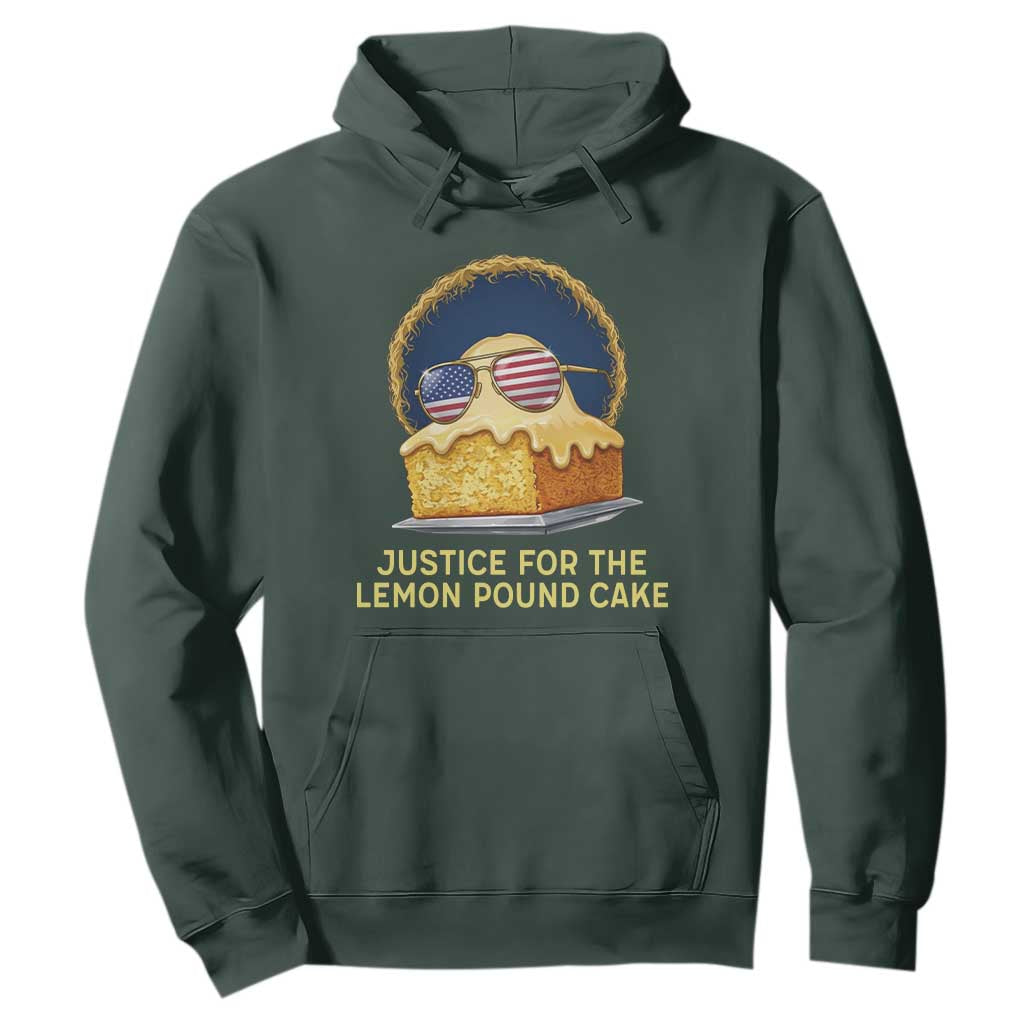 Justice for the Lemon Pound Cake Hoodie Viral Meme Dessert Parody Retro Hip Hop Vibe TS02 Dark Forest Green Print Your Wear