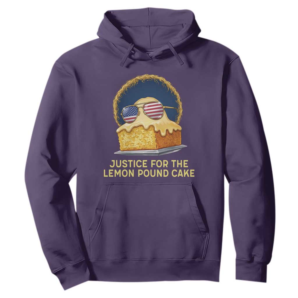 Justice for the Lemon Pound Cake Hoodie Viral Meme Dessert Parody Retro Hip Hop Vibe TS02 Purple Print Your Wear