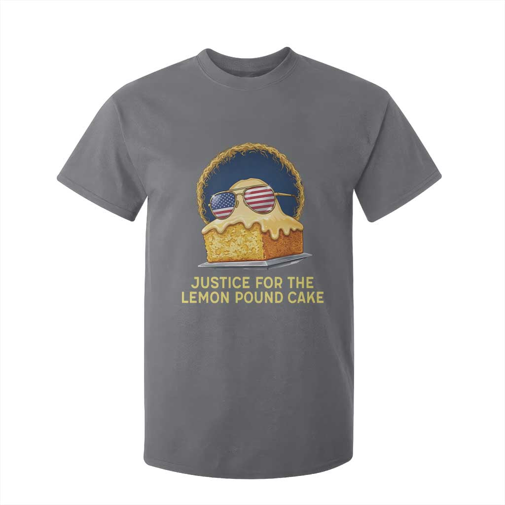 Justice for the Lemon Pound Cake T Shirt For Kid Viral Meme Dessert Parody Retro Hip Hop Vibe TS02 Charcoal Print Your Wear