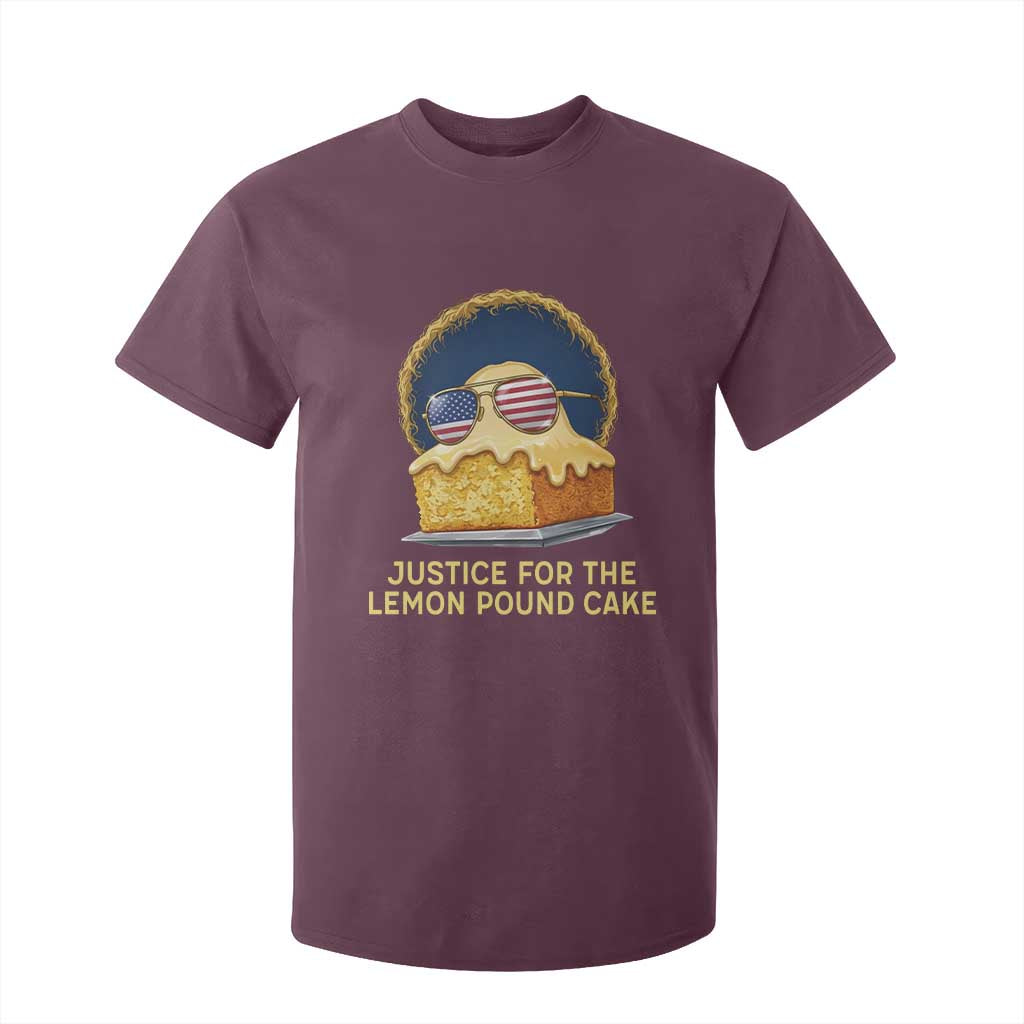 Justice for the Lemon Pound Cake T Shirt For Kid Viral Meme Dessert Parody Retro Hip Hop Vibe TS02 Maroon Print Your Wear
