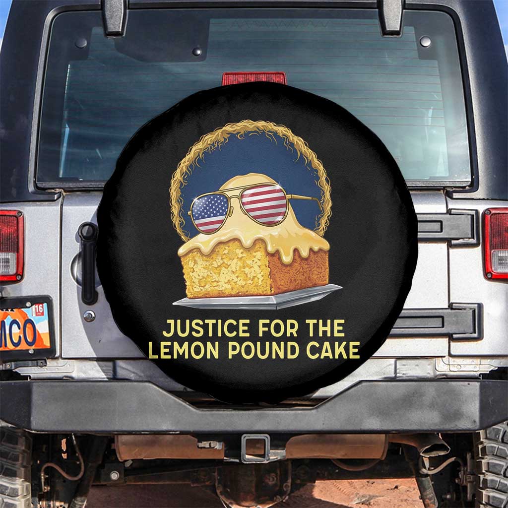 Justice for the Lemon Pound Cake Spare Tire Cover Viral Meme Dessert Parody Retro Hip Hop Vibe TS02 No hole Black Print Your Wear