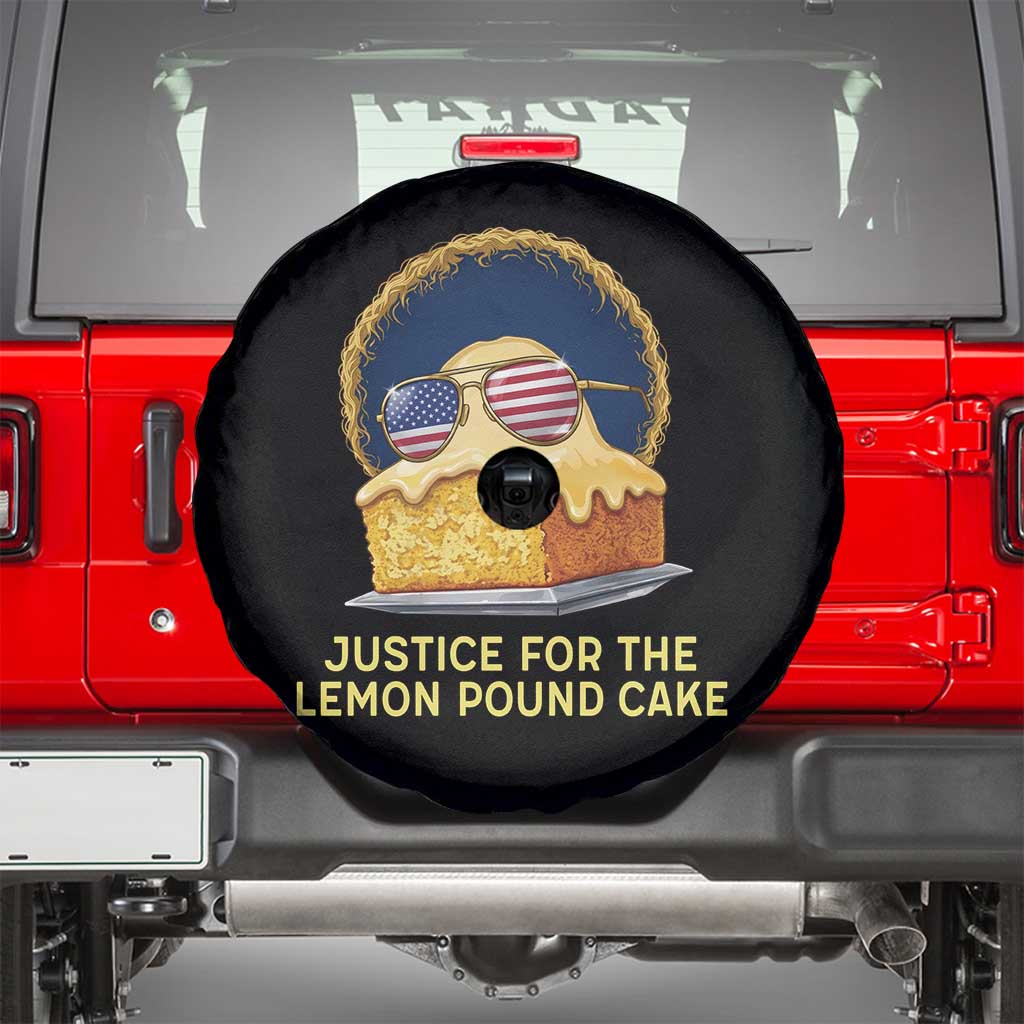 Justice for the Lemon Pound Cake Spare Tire Cover Viral Meme Dessert Parody Retro Hip Hop Vibe TS02 Black Print Your Wear