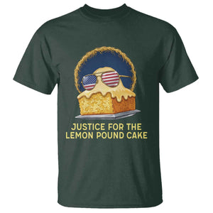 Justice for the Lemon Pound Cake T Shirt - Viral Meme Dessert Parody Retro Hip Hop Vibe TS02 Dark Forest Green Print Your Wear