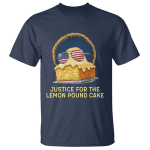 Justice for the Lemon Pound Cake T Shirt - Viral Meme Dessert Parody Retro Hip Hop Vibe TS02 Navy Print Your Wear