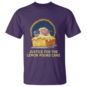 Justice for the Lemon Pound Cake T Shirt - Viral Meme Dessert Parody Retro Hip Hop Vibe TS02 Purple Print Your Wear