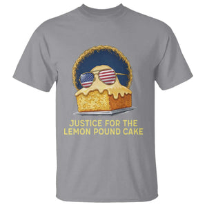 Justice for the Lemon Pound Cake T Shirt - Viral Meme Dessert Parody Retro Hip Hop Vibe TS02 Sport Gray Print Your Wear