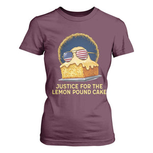 Justice for the Lemon Pound Cake T Shirt For Women Viral Meme Dessert Parody Retro Hip Hop Vibe TS02 Maroon Print Your Wear