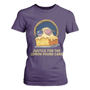Justice for the Lemon Pound Cake T Shirt For Women Viral Meme Dessert Parody Retro Hip Hop Vibe TS02 Purple Print Your Wear