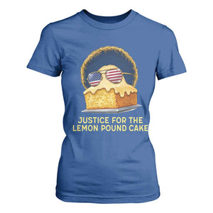 Justice for the Lemon Pound Cake T Shirt For Women Viral Meme Dessert Parody Retro Hip Hop Vibe TS02 Royal Blue Print Your Wear