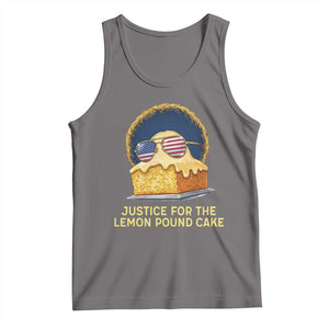 Justice for the Lemon Pound Cake Tank Top Viral Meme Dessert Parody Retro Hip Hop Vibe TS02 Deep Heather Print Your Wear