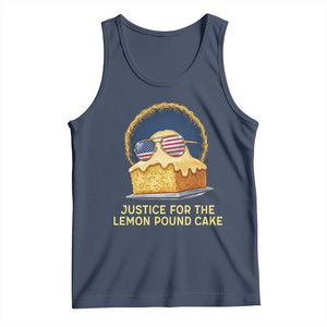 Justice for the Lemon Pound Cake Tank Top Viral Meme Dessert Parody Retro Hip Hop Vibe TS02 Navy Print Your Wear